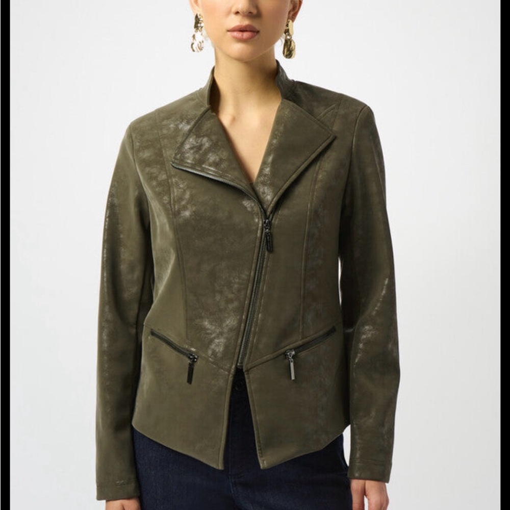 Joseph Ribkoff Olive Faux Suede